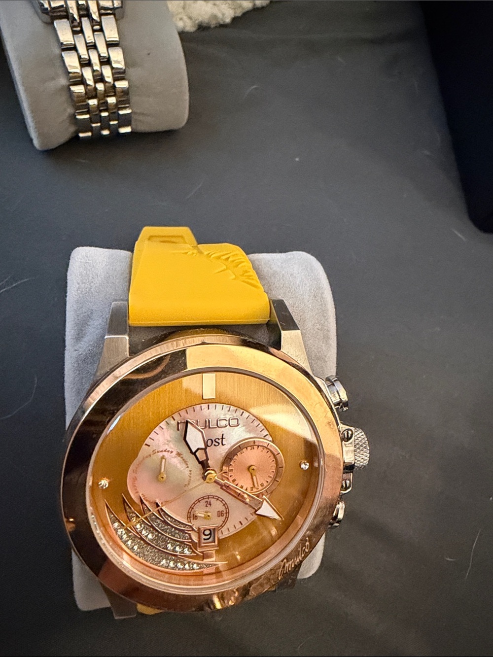 Mulco Yellow Silicone Strap Chronograph Watch